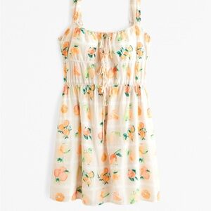 Abercrombie Tie Front Orange Print Sundress NWT
